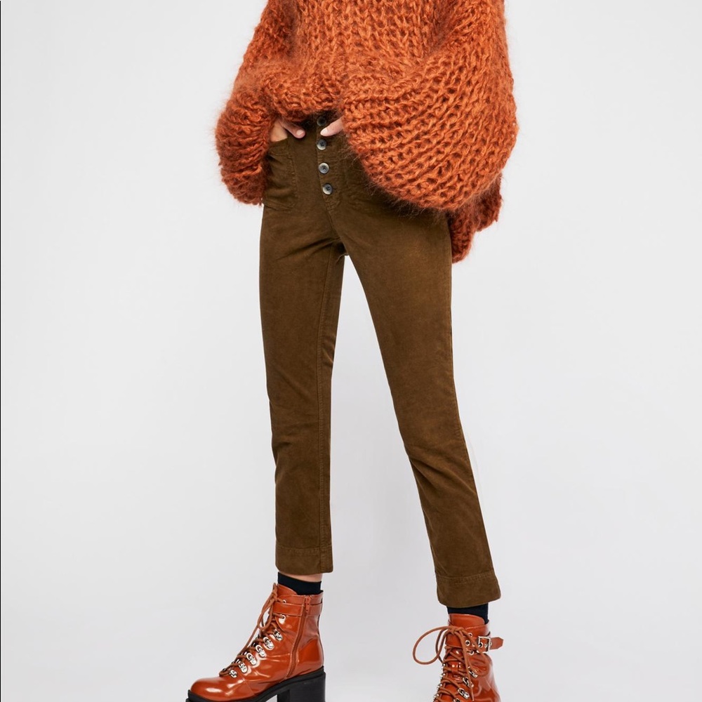 Free People If You Love Something Skinny Pants in Brown Size 2